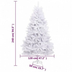 Fehér csuklópántos műkarácsonyfa állvánnyal 240 cm