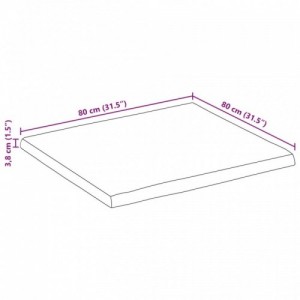 Tömör akácfa téglalap alakú asztallap 80x80x3,8 cm