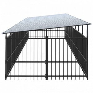 Acél kültéri kutyakennel tetővel 16,89 m²