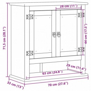 Corona tömör fenyőfa fali fürdőszobaszekrény 70 x 33 x 70,4 cm