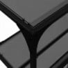 Acél tálalóasztal fekete üveglappal 194,5 x 30 x 81 cm