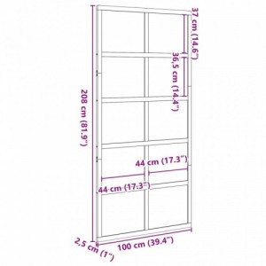 Viaszbarna tömör fenyőfa istálló stílusú ajtó 100x208 cm