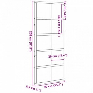 Viaszbarna tömör fenyőfa istálló stílusú ajtó 90x208 cm