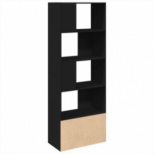 Fekete szerelt fa könyvszekrény 70 x 36 x 189 cm