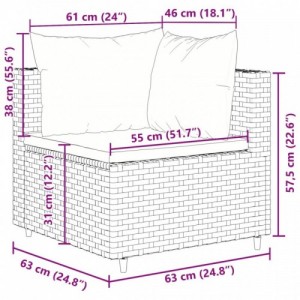 7 részes barna polyrattan kerti ülőgarnitúra párnákkal