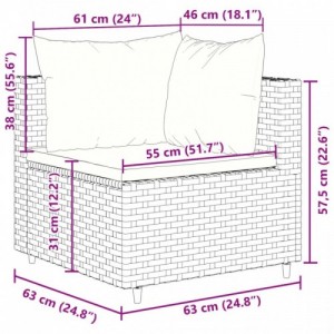 8 részes szürke polyrattan kerti ülőgarnitúra párnákkal