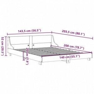 Viaszbarna tömör fenyőfa ágy matrac nélkül 140 x 200 cm