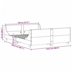 Fehér tömör fenyőfa ágy matrac nélkül 120 x 200 cm