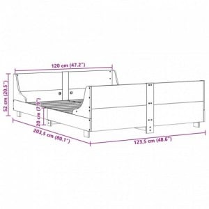 Viaszbarna tömör fenyőfa ágy matrac nélkül 120 x 200 cm