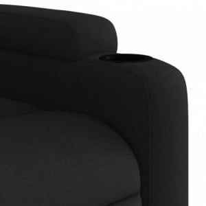 Fekete szövet felállást segítő dönthető fotel