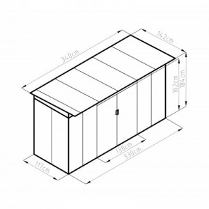 Kerti ház G21 GRAH 483 - 340 x 142 cm, antracit - nem eredeti csomagolásban