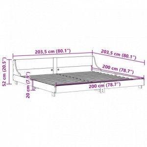 Fehér tömör fenyőfa ágy matrac nélkül 200 x 200 cm