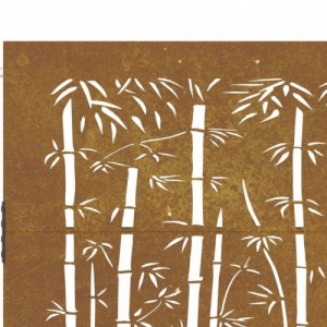 Bambuszmintás corten acél kerti kapu 85 x 75 cm