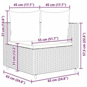 4 részes barna polyrattan kerti ülőgarnitúra párnákkal