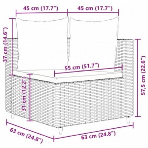 4 részes fekete polyrattan kerti ülőgarnitúra párnákkal