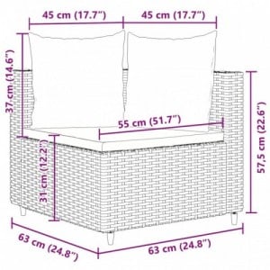 5 részes barna polyrattan kerti ülőgarnitúra párnával