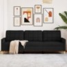 3 személyes fekete szövet kanapé 210 cm