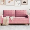 Kétszemélyes rózsaszín bársony kanapé 140 cm
