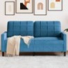 Kétszemélyes kék bársony kanapé 140 cm