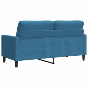 Kétszemélyes kék bársony kanapé 140 cm