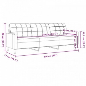 3 személyes sötétszöld bársony kanapé 210 cm