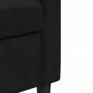 3 személyes fekete bársony kanapé 210 cm