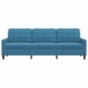 3 személyes kék bársony kanapé 210 cm