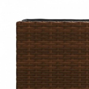 2 db barna polyrattan kerti ültetőláda 2 cseréppel 90x20x40 cm