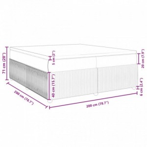 Sötétkék bársony rugós ágy matraccal 200x200 cm