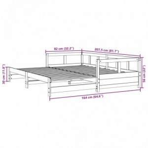 Fehér tömör fenyőfa kanapéágy matrac nélkül 80 x 200 cm