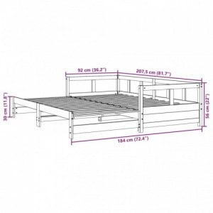 Fehér tömör fenyőfa kanapéágy matrac nélkül 90 x 200 cm