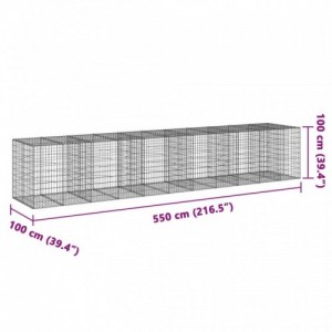 Horganyzott vas gabion kosár fedéllel 550 x 100 x 100 cm