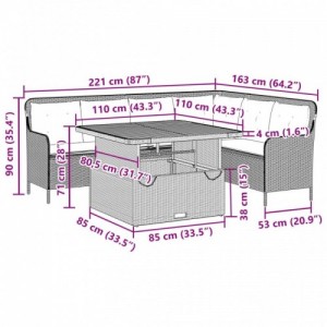 2 részes bézs polyrattan kerti ülőgarnitúra párnákkal