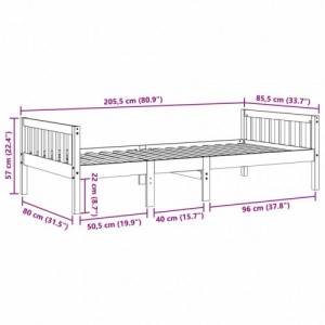 Viaszbarna tömör fenyőfa gyerekágy matrac nélkül 80 x 200 cm