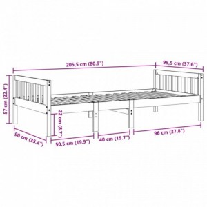 Viaszbarna tömör fenyőfa gyerekágy matrac nélkül 90 x 200 cm