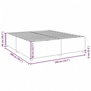 Sötétbarna szövet ágykeret matrac nélkül 200 x 200 cm