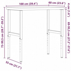 Tömör bükkfa munkapad 100 x (55-60) x (73-99,5) cm