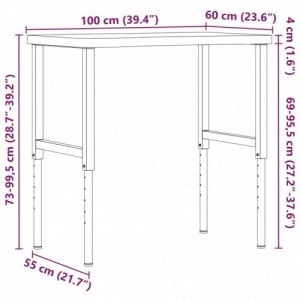 Tömör bükkfa munkapad 100 x (55-60) x (73-99,5) cm