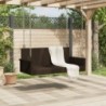 Barna polyrattan hintapad 119 x 56 x 48 cm