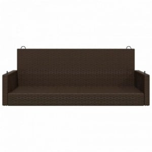 Barna polyrattan hintapad 119 x 56 x 48 cm