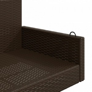 Barna polyrattan hintapad 119 x 56 x 48 cm