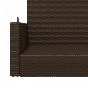 Barna polyrattan hintapad 119 x 56 x 48 cm