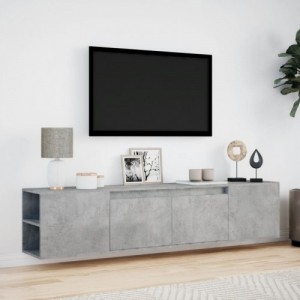 Betonszürke fali TV-szekrény LED-del 180 x 31 x 39,5 cm