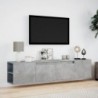 Betonszürke fali TV-szekrény LED-del 180 x 31 x 39,5 cm