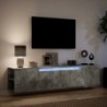 Betonszürke fali TV-szekrény LED-del 180 x 31 x 39,5 cm