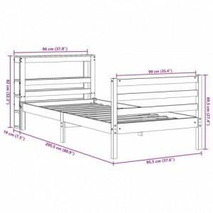 Tömör fenyőfa ágy matrac nélkül 90 x 200 cm