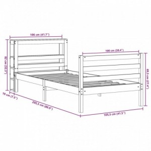 Tömör fenyőfa ágy matrac nélkül 100 x 200 cm