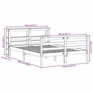 Viaszbarna tömör fenyőfa ágy matrac nélkül 150 x 200 cm