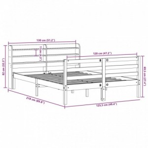 Viaszbarna tömör fenyőfa ágy matrac nélkül 120 x 200 cm