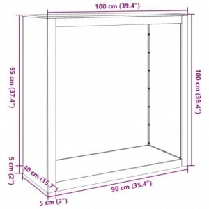 Antracitszürke acél tűzifatároló 100 x 40 x 100 cm
